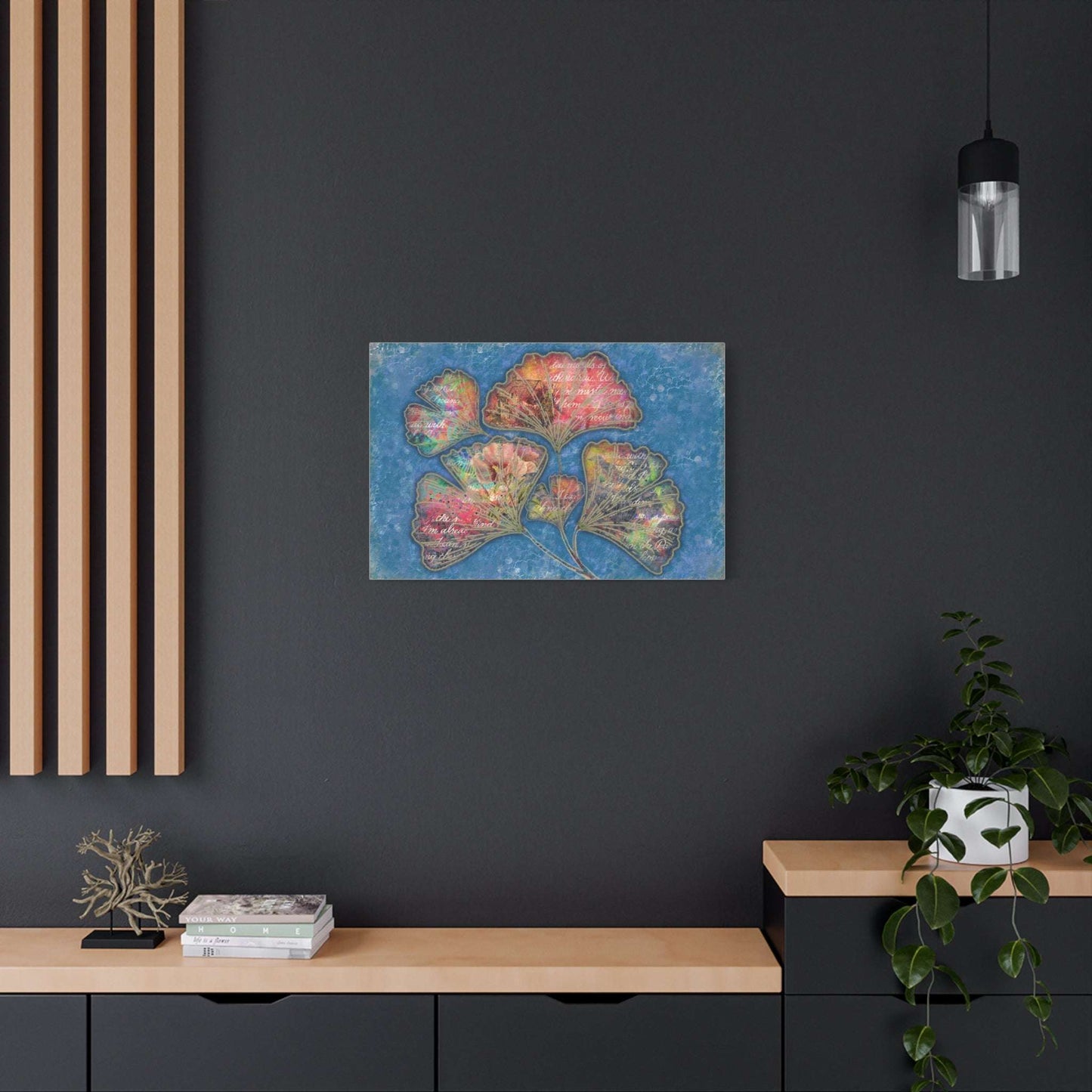 (Wall Decor) Mixed Media Floral Art Print Canvas
