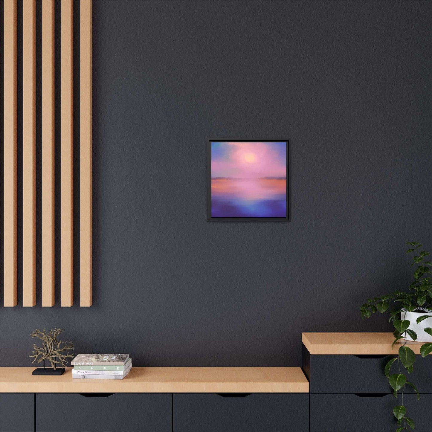 (Wall Decor) Square Matte Canvas Framed (Multi color)