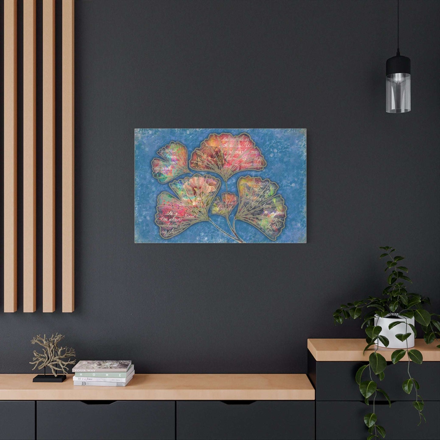 (Wall Decor) Mixed Media Floral Art Print Canvas