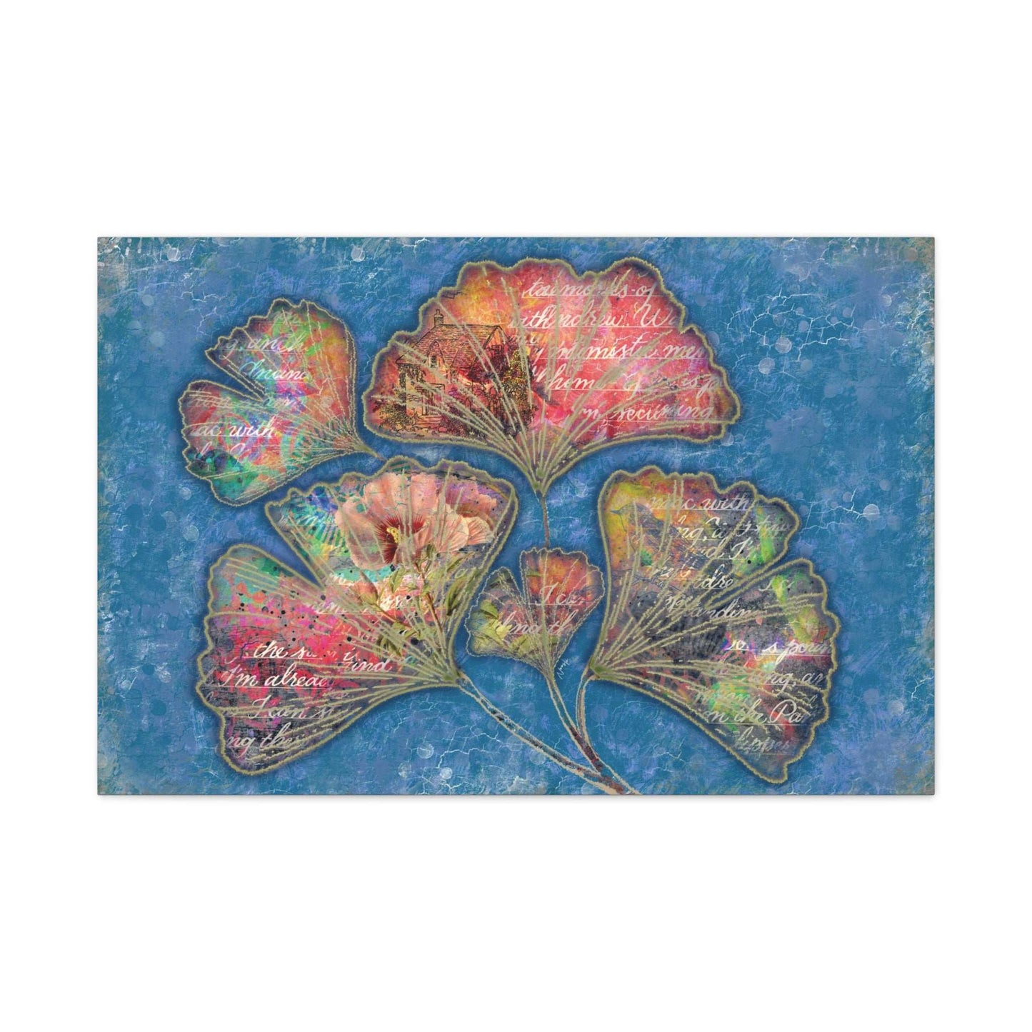 (Wall Decor) Mixed Media Floral Art Print Canvas