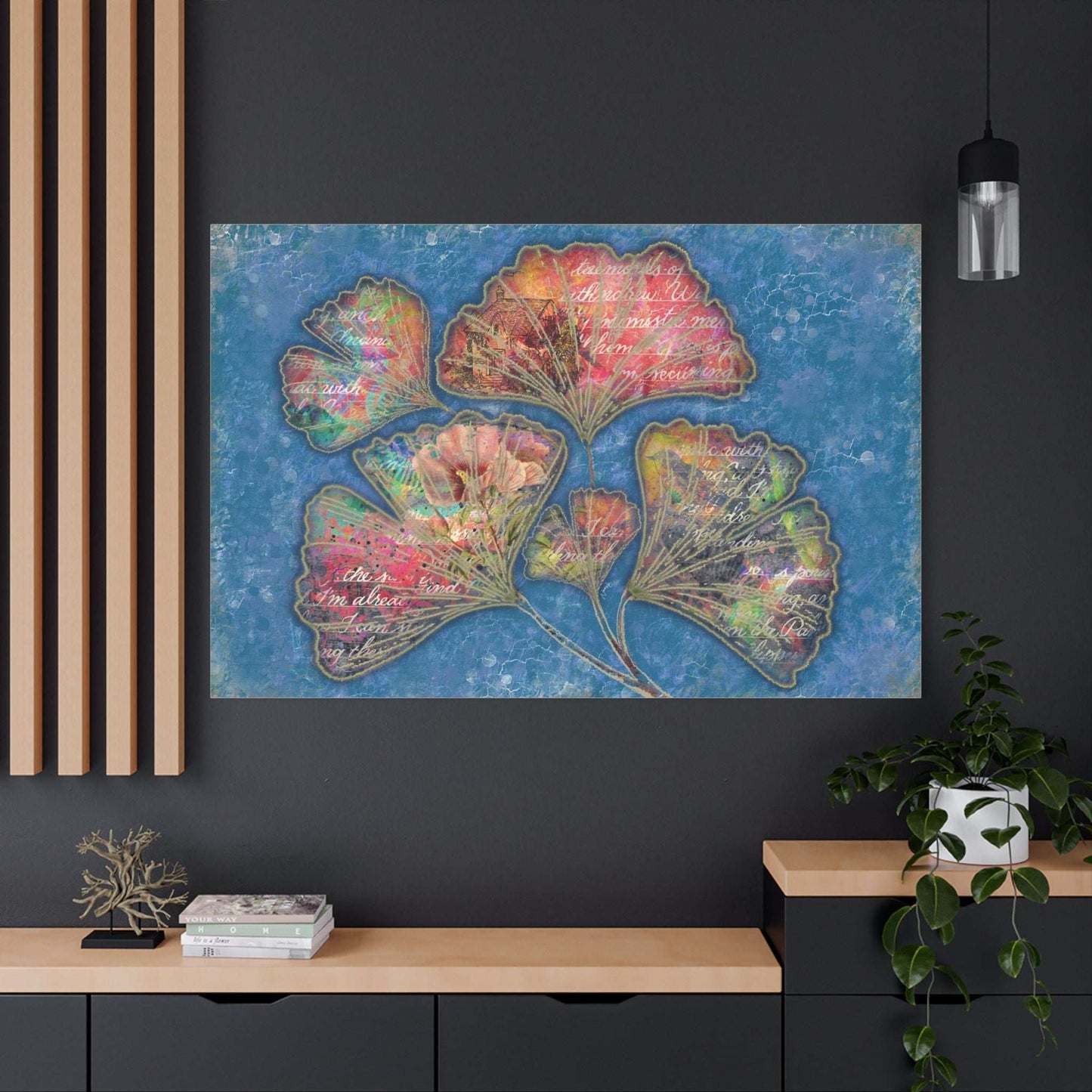 (Wall Decor) Mixed Media Floral Art Print Canvas