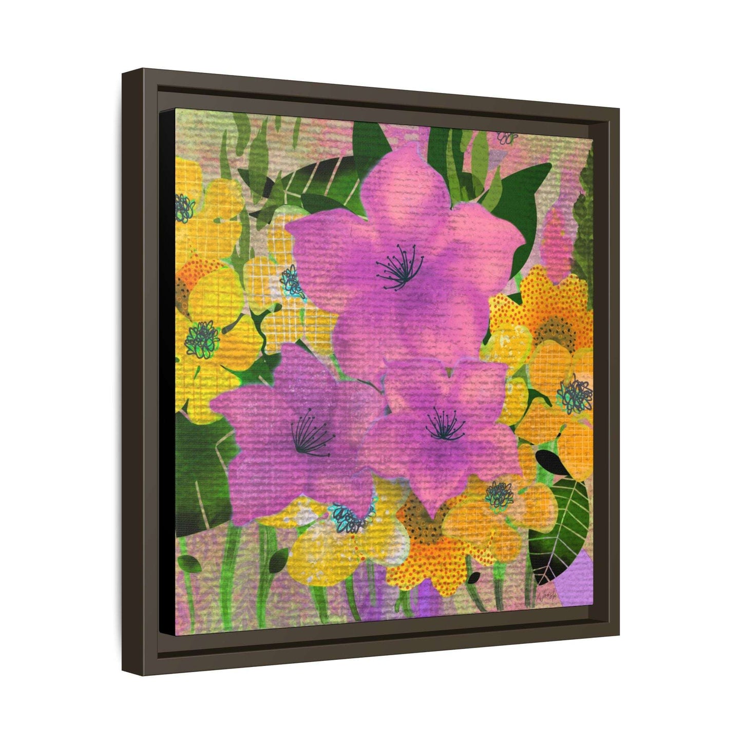(Wall Decor) Square Matte Canvas Framed (Multi color)