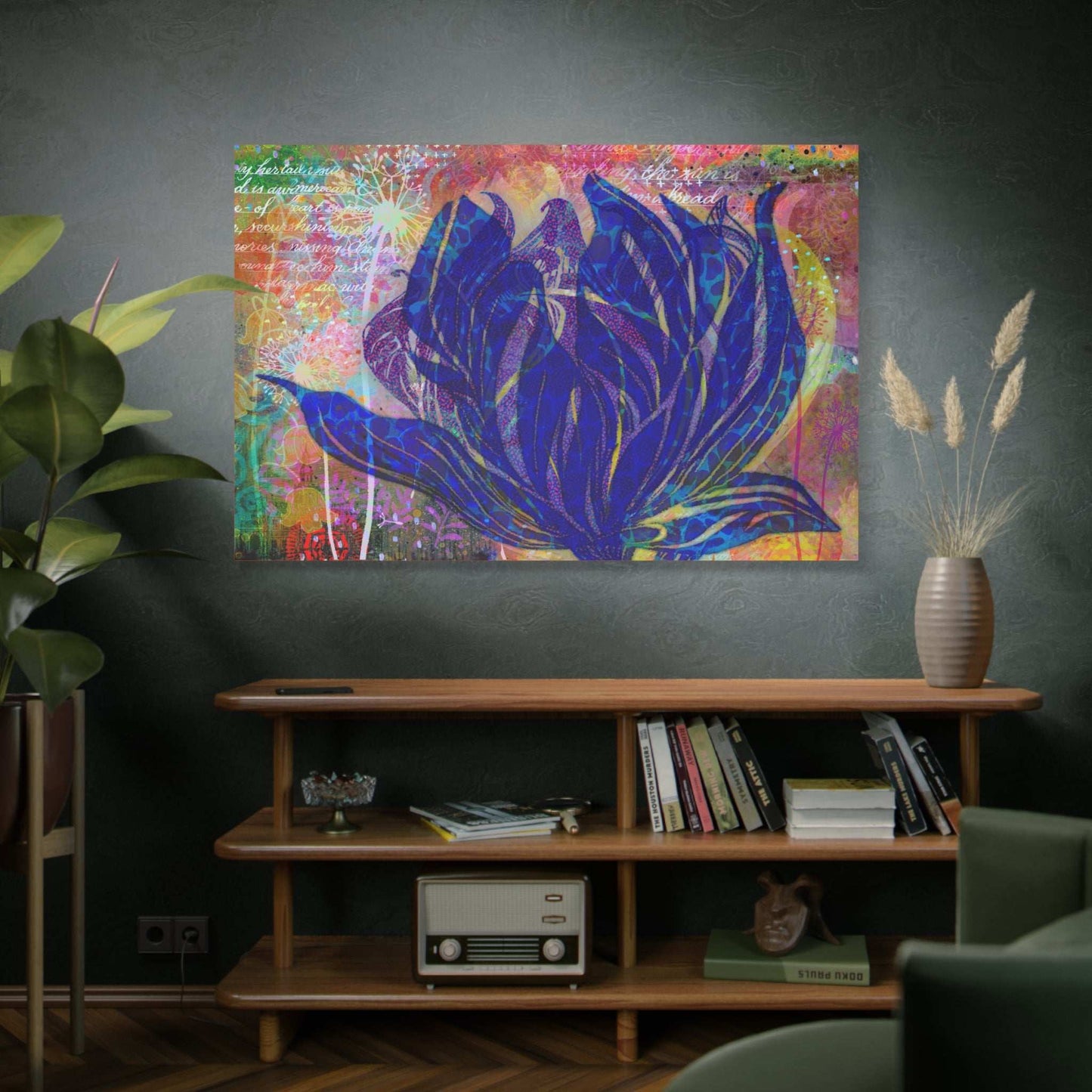 (Wall Decor) Large Floral Art Print Canvas