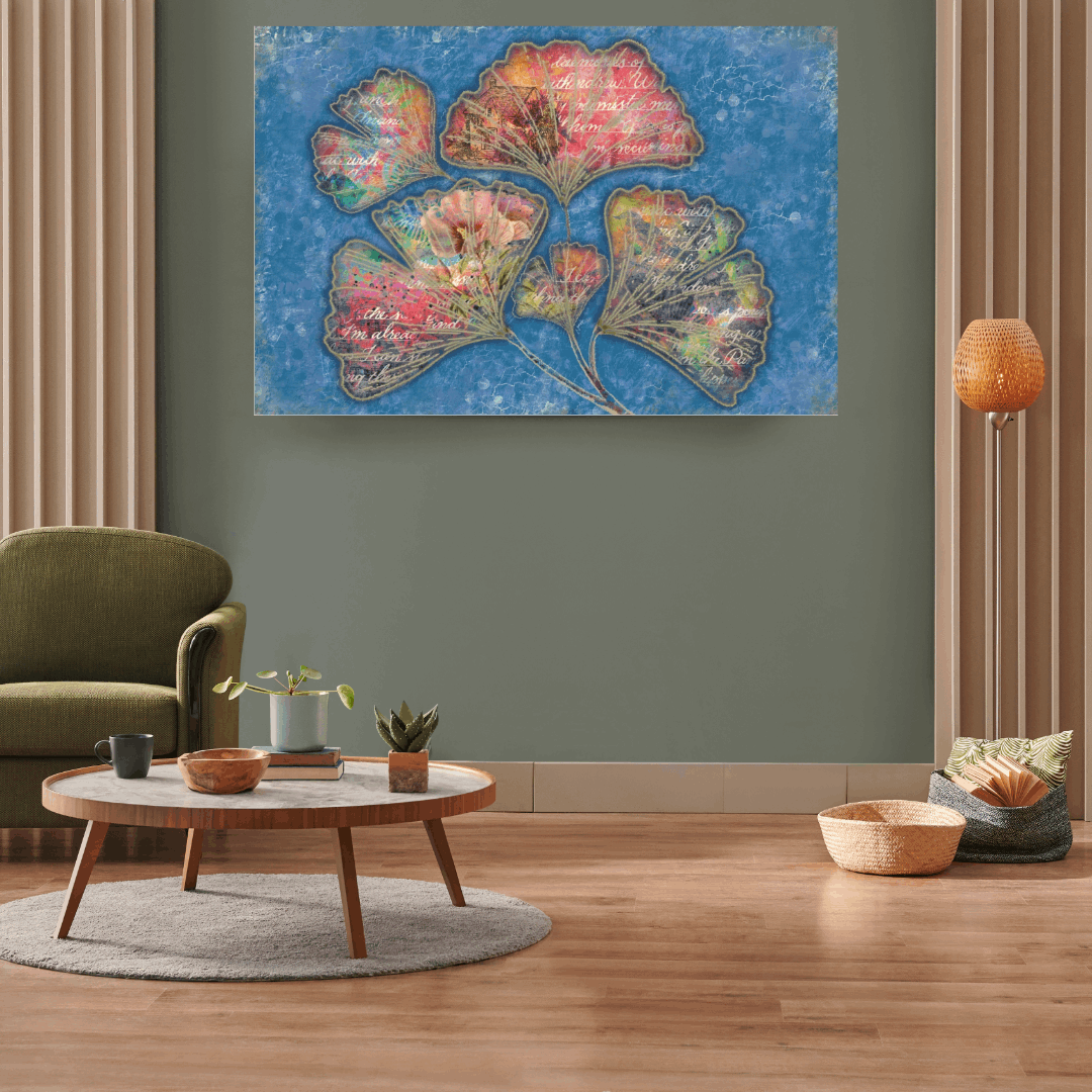 (Wall Decor) Mixed Media Floral Art Print Canvas