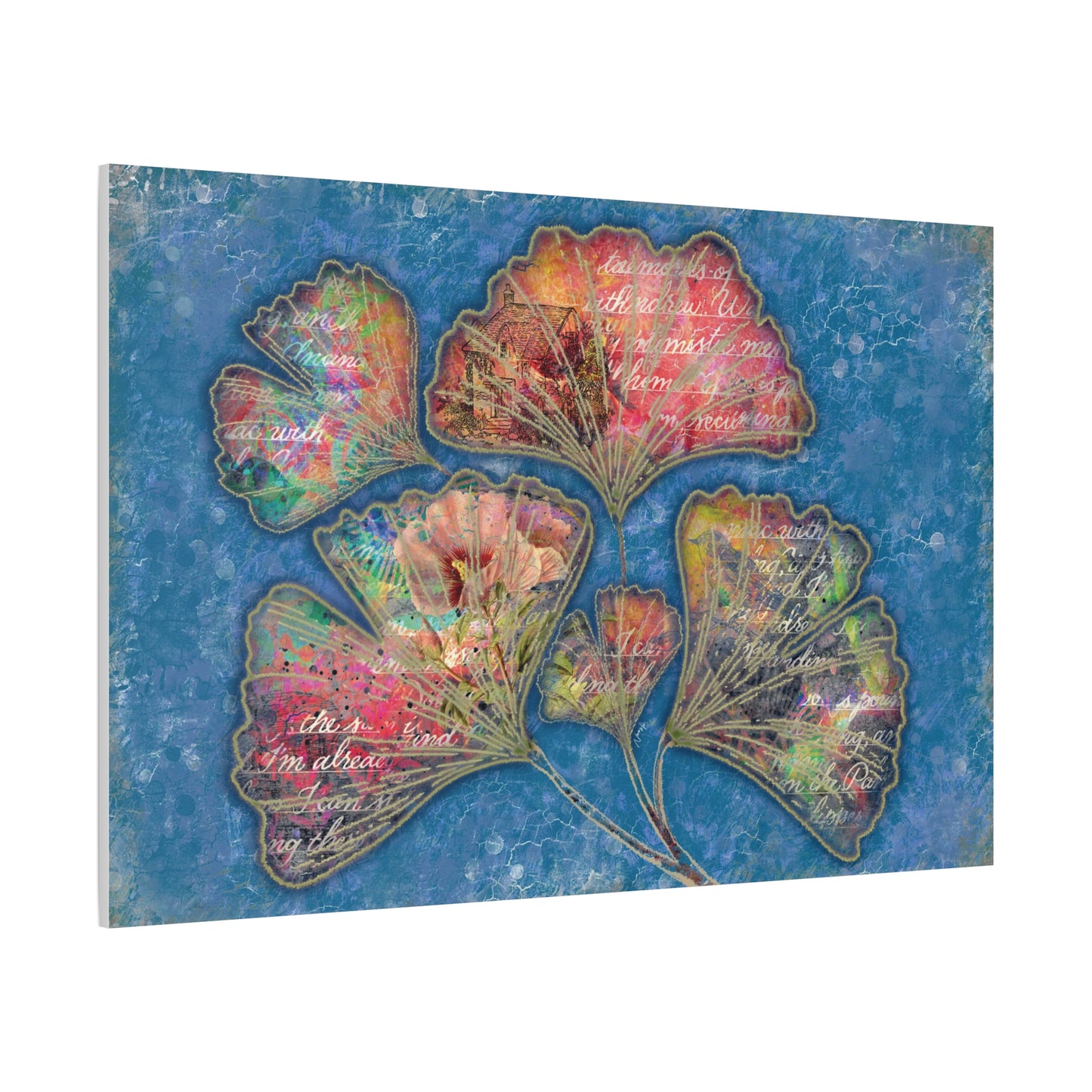 Mixed Media Floral Art Print Canvas - Vibrant Colourful Wall Decor for Home and Office