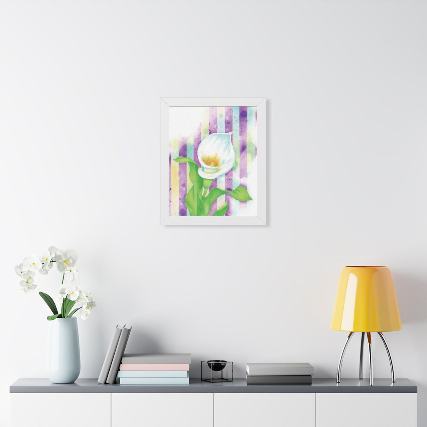 (Wall Decor) Watercolor Morning Lily Framed Poster
