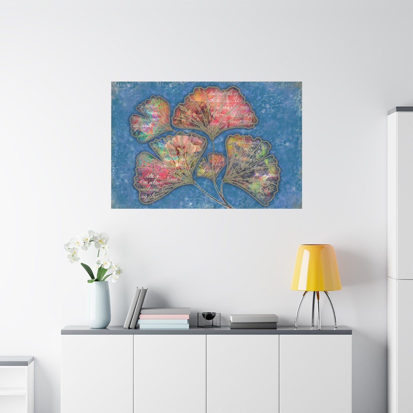 Mixed Media Floral Art Print Canvas - Vibrant Colourful Wall Decor for Home and Office