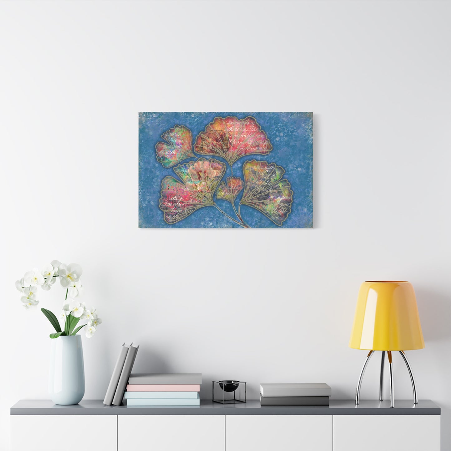 Mixed Media Floral Art Print Canvas - Vibrant Colourful Wall Decor for Home and Office