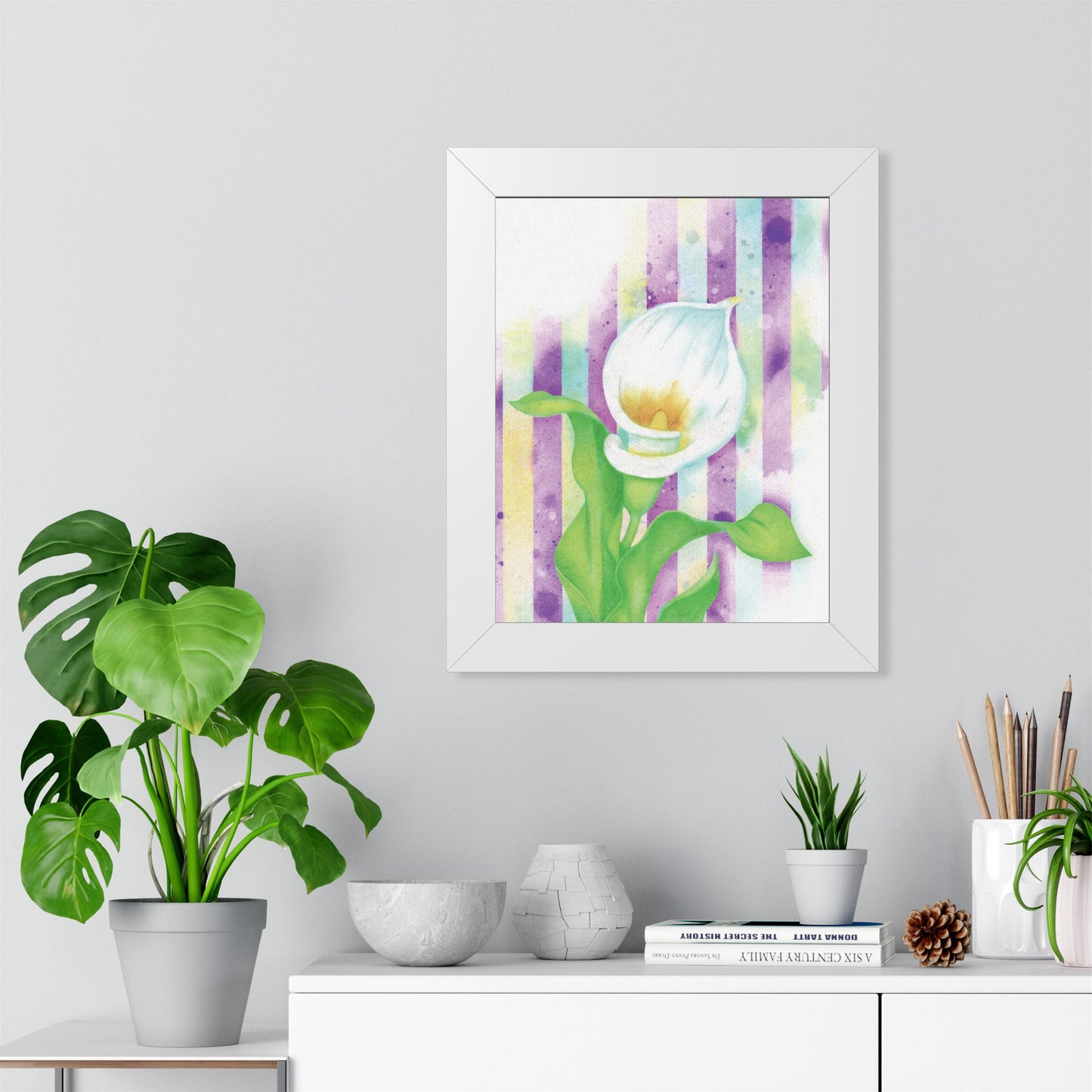 (Wall Decor) Watercolor Morning Lily Framed Poster