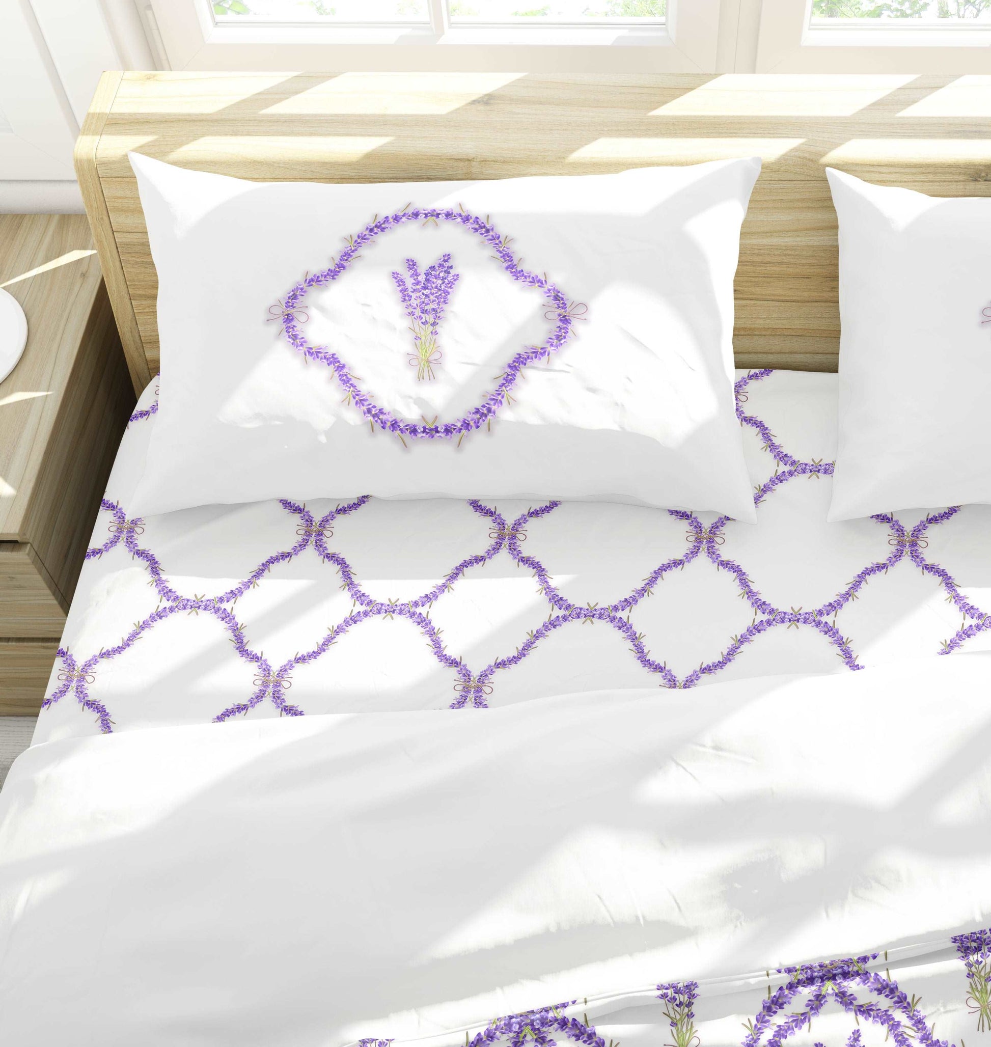 Bed Pillow Shams, Lavender (Silk/Cotton) Standard