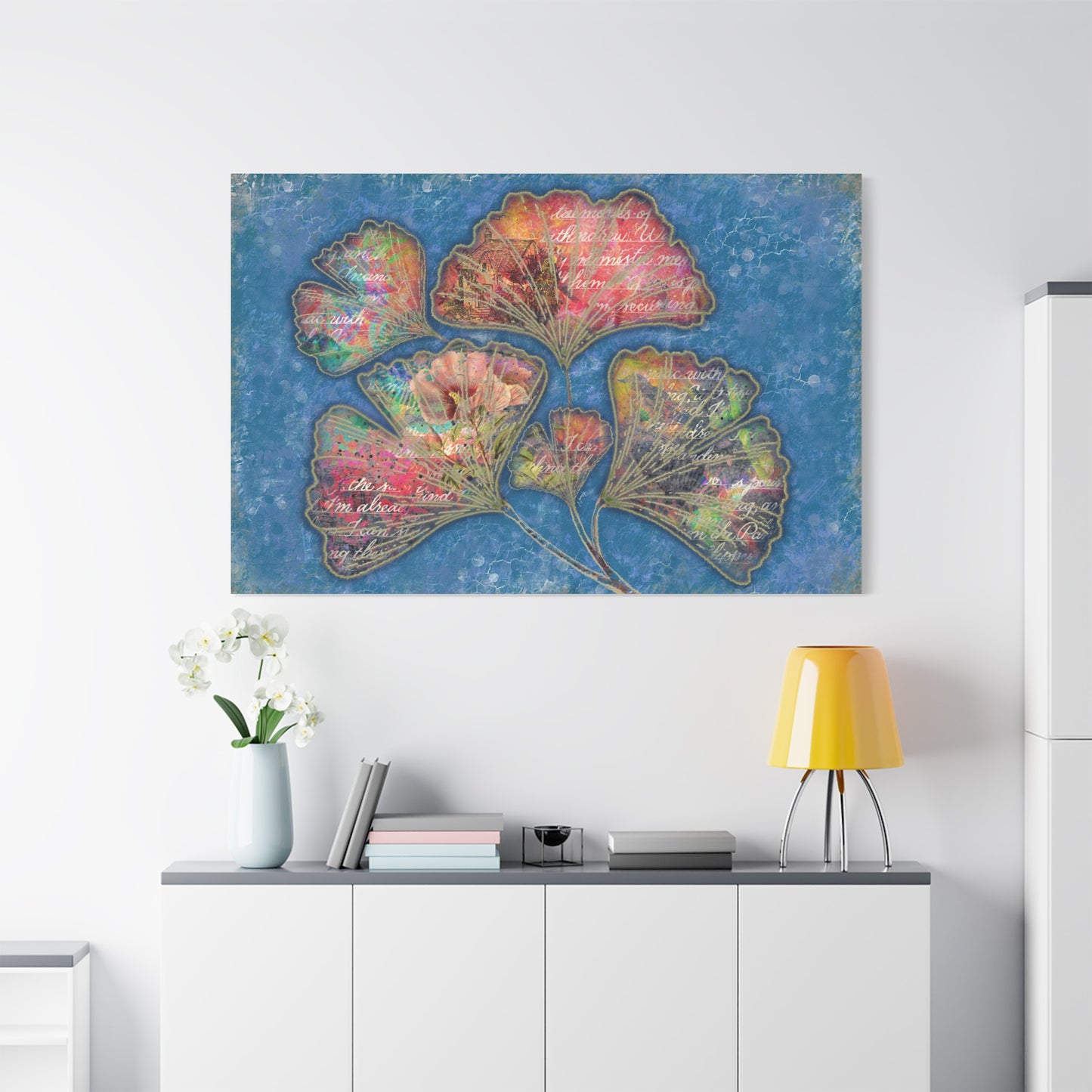 Mixed Media Floral Art Print Canvas - Vibrant Colourful Wall Decor for Home and Office