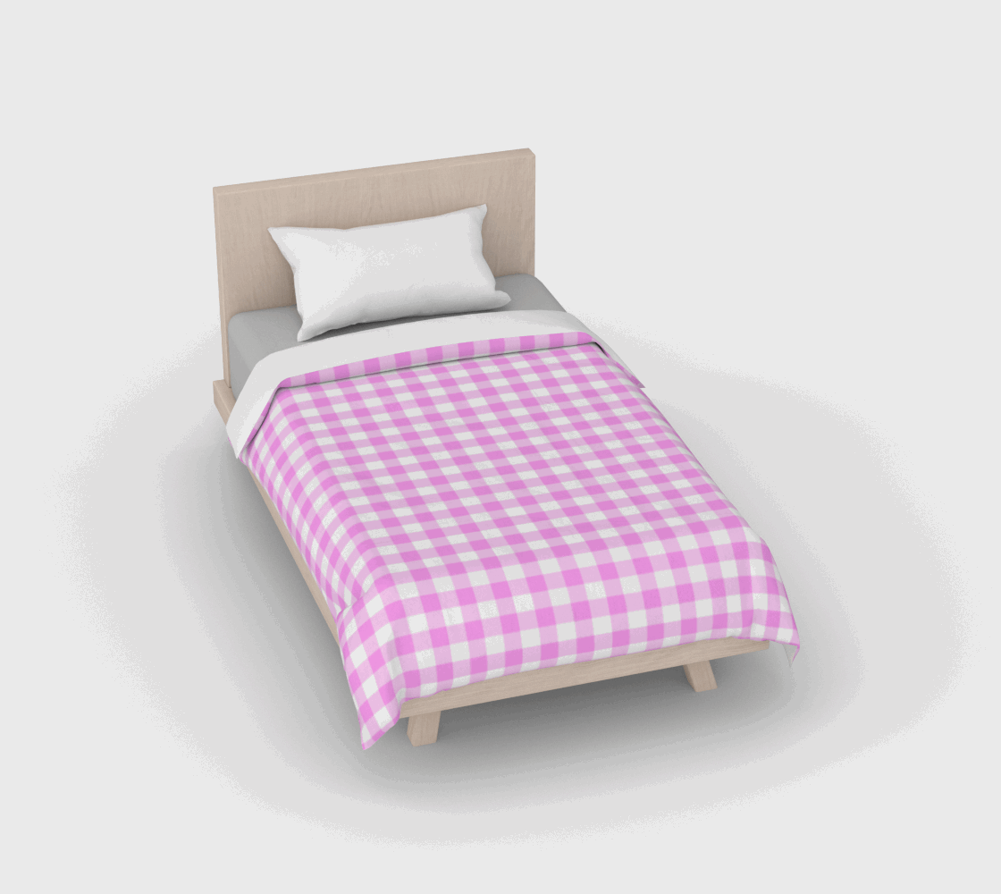 Duvet Cover, Pink Plaid (Cotton Sateen)