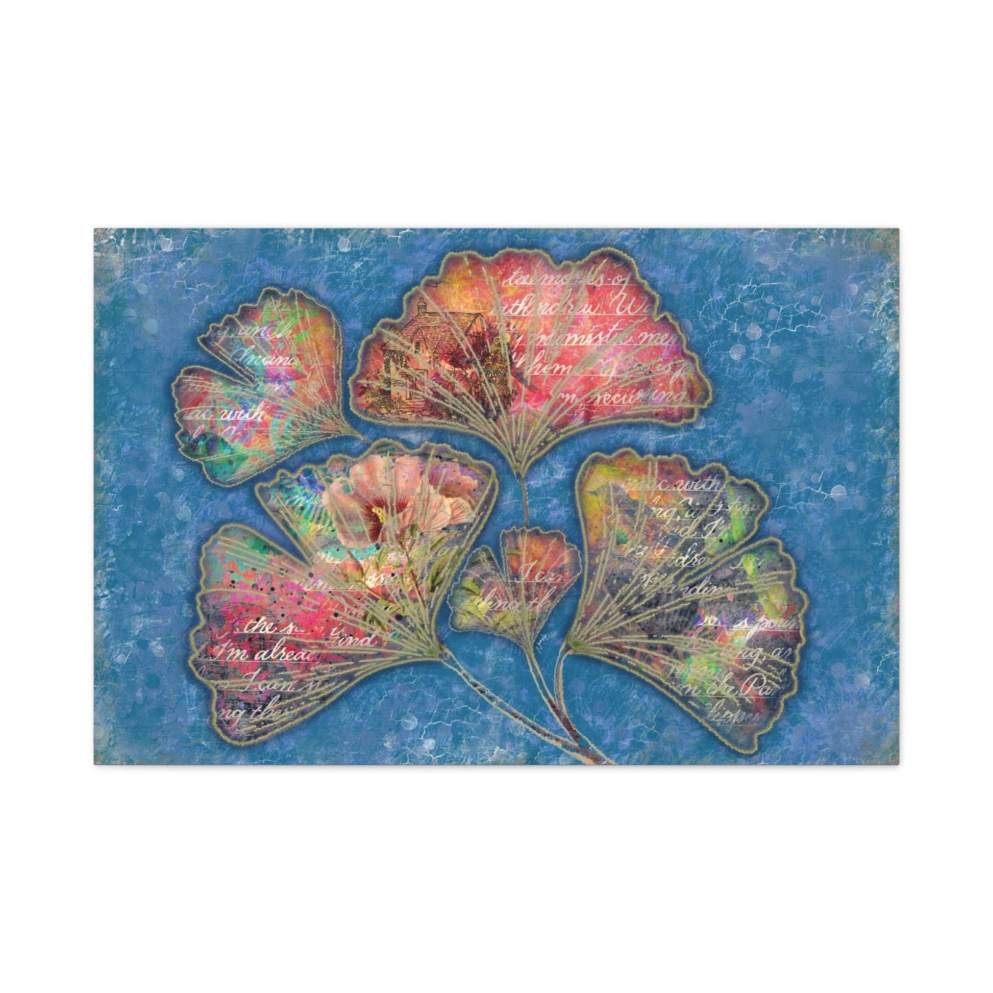 (Wall Decor) Mixed Media Floral Art Print Canvas