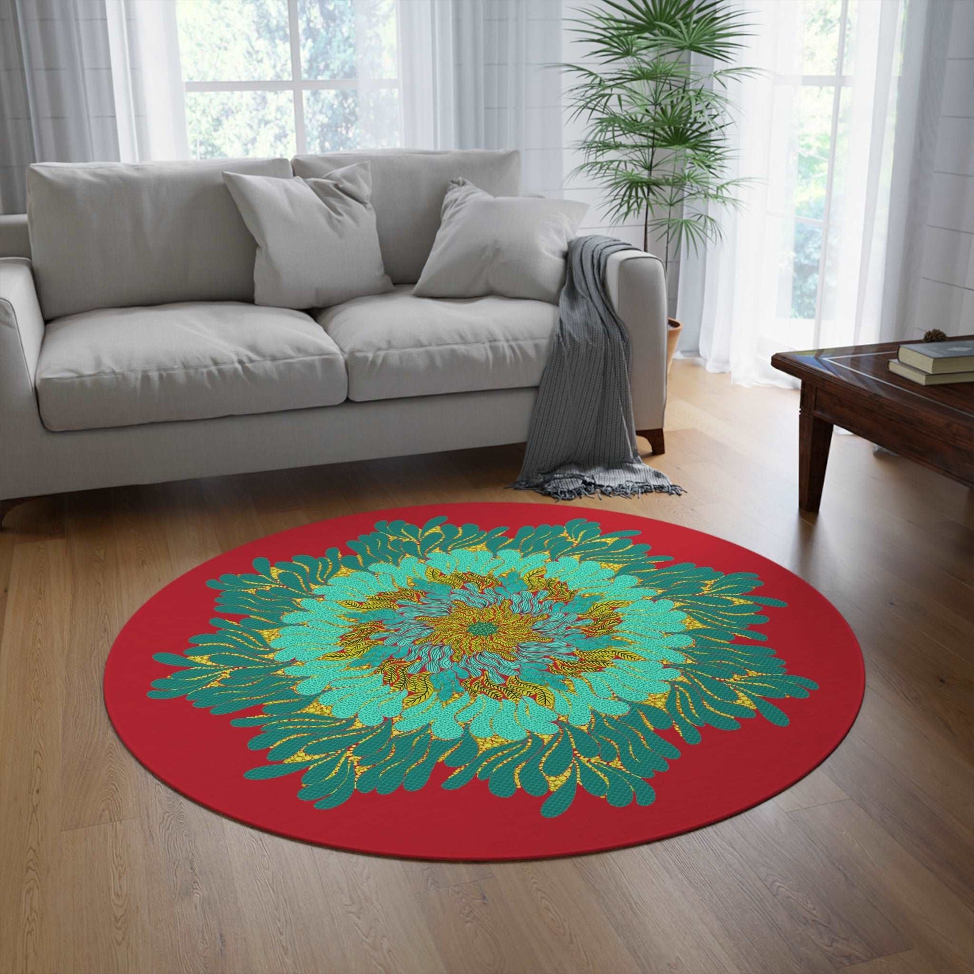 Round Rug (Sacred Mandala) 60" × 60"