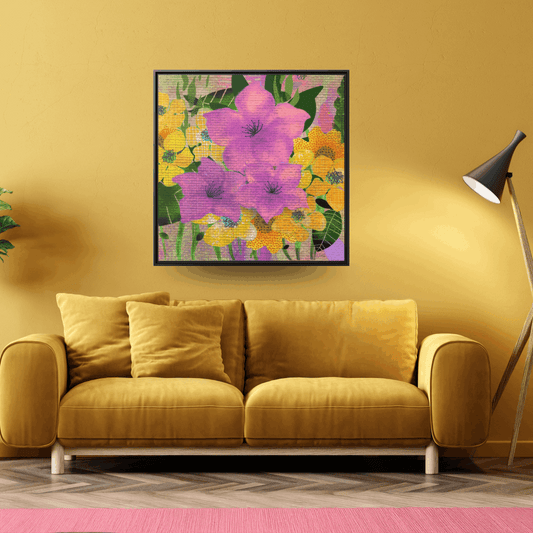 (Wall Decor) Square Matte Canvas Framed (Multi color)