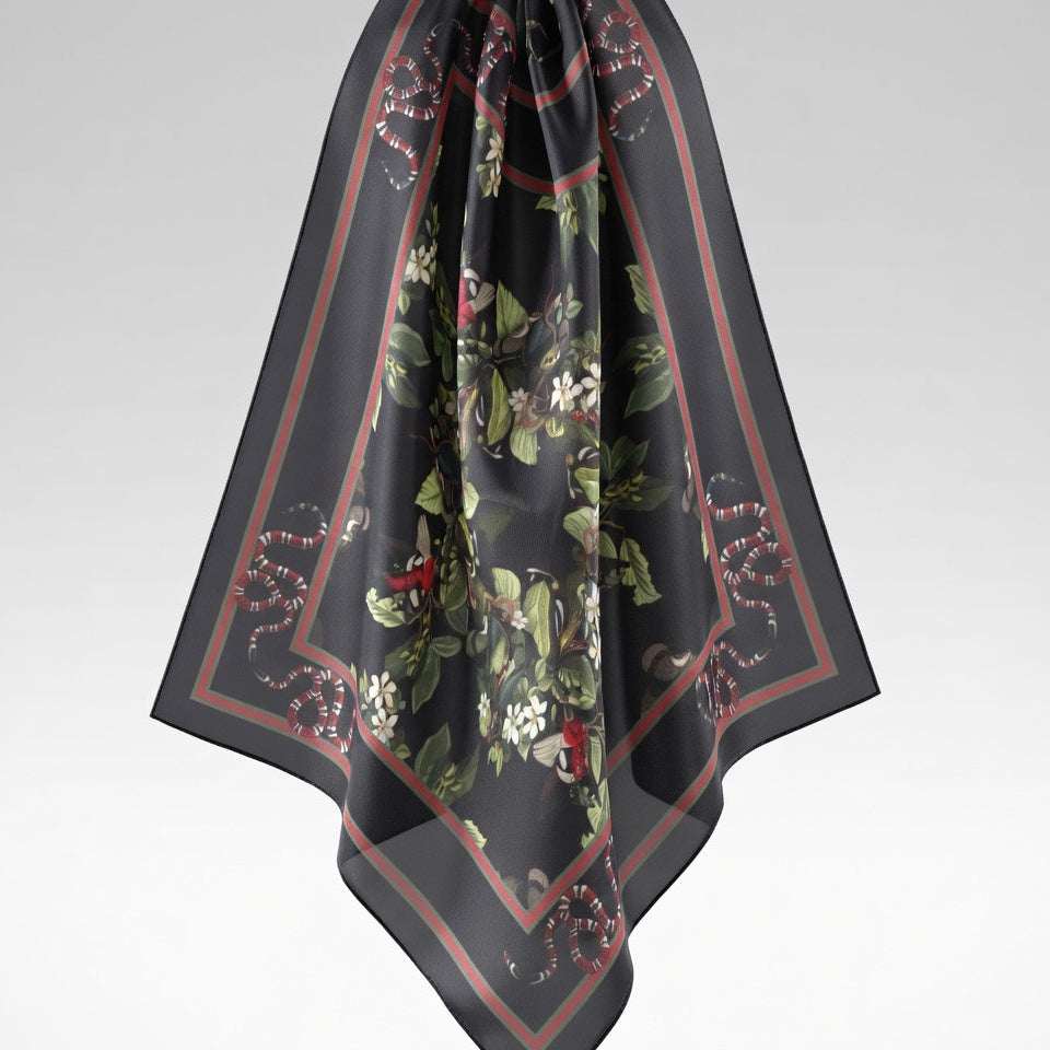 Floral patterned scarf on a white background
