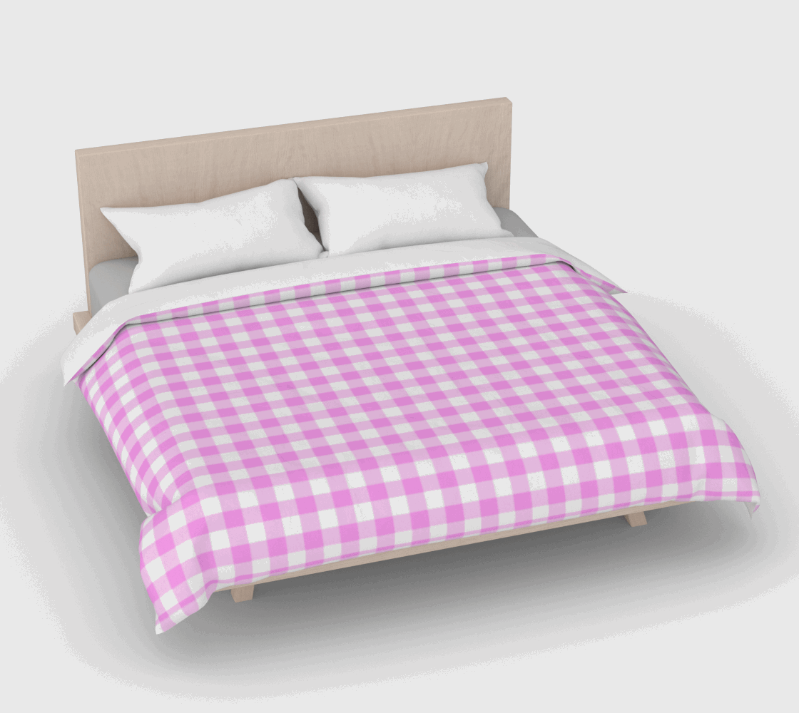 Duvet Cover, Pink Plaid (Cotton Sateen)