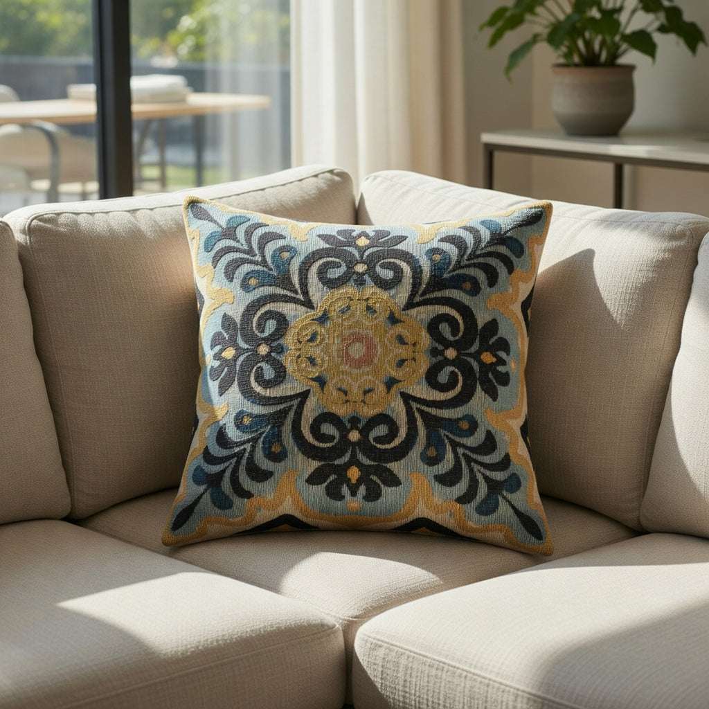 Decorative Woven Throw Pillow (Custom design Pattern) Artwork 17" × 18"